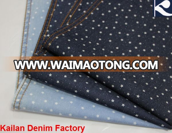 100%cotton Star Printed Chambray Denim Fabric